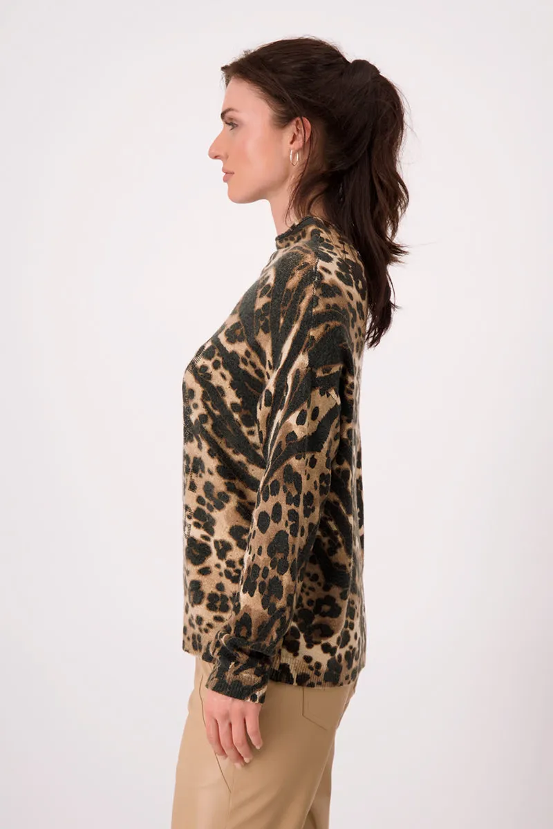 Animal Print Jumper 807195MNR in Biscuit by Monari