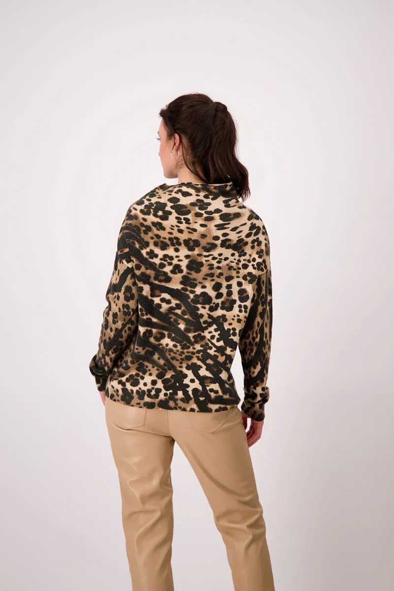 Animal Print Jumper 807195MNR in Biscuit by Monari