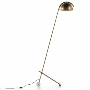 Becker Floor Lamp, Charcoal & White Marble