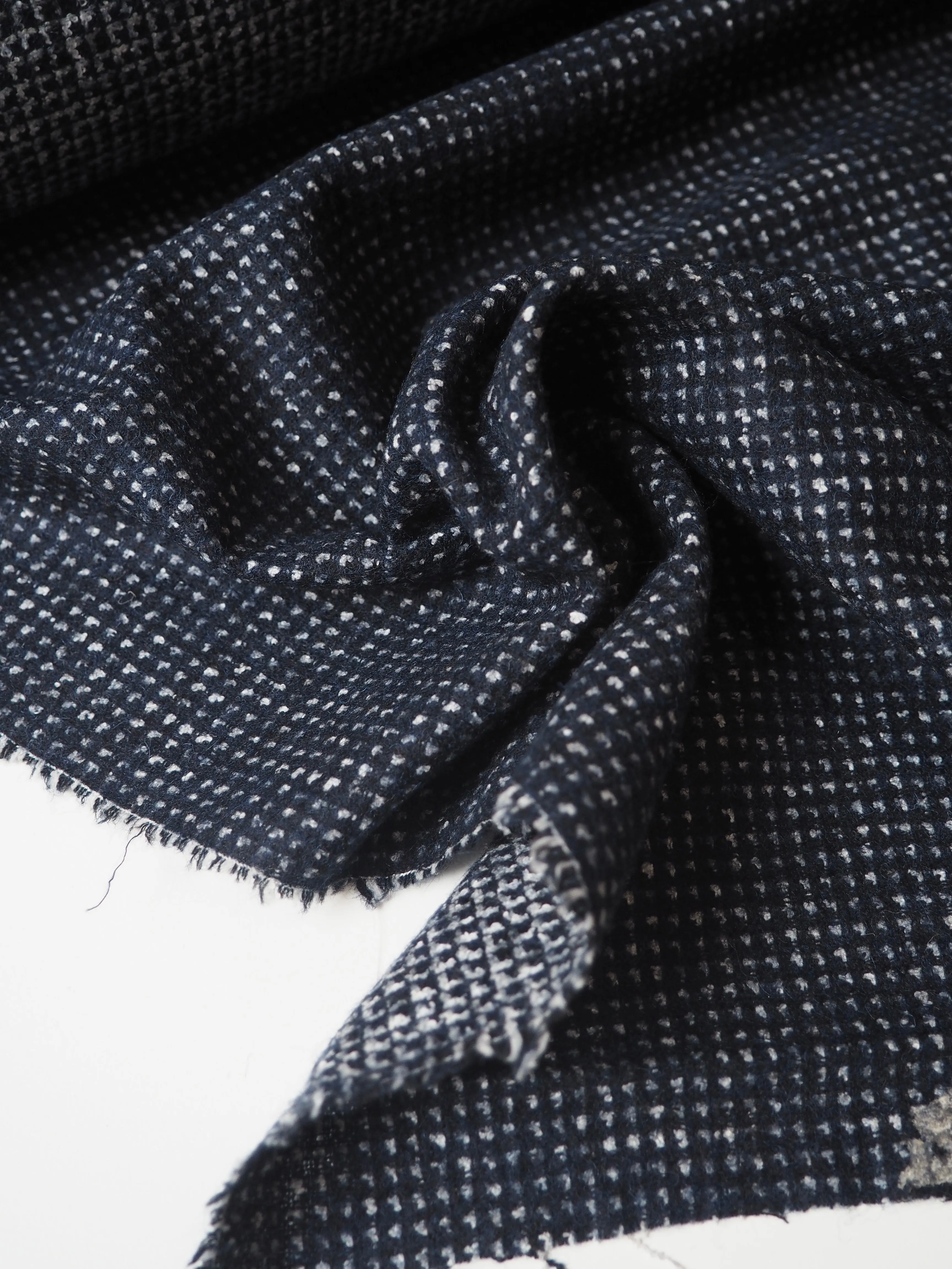 Blue Grid Alpaca/Cotton Wool