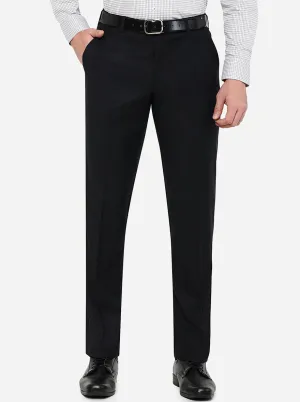 Dark Blue Solid Classic Fit Formal Trouser | JadeBlue