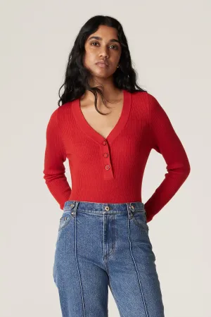 Elsa Merino Jumper - Tomato Red