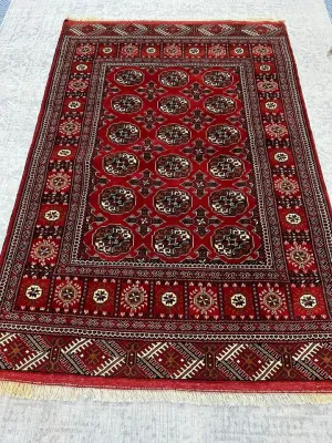 HAND KNOTTED PERSIAN TORKAMAN RUG 195X135 CM