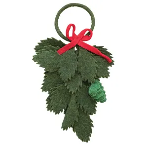 Handmade Wool Felt Leaf Door Hanger with Red Bow