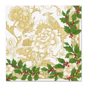 Holly Ceramic Ivory Paper Luncheon Napkins