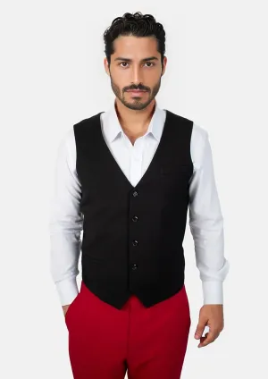 Jet Black Twill Vest