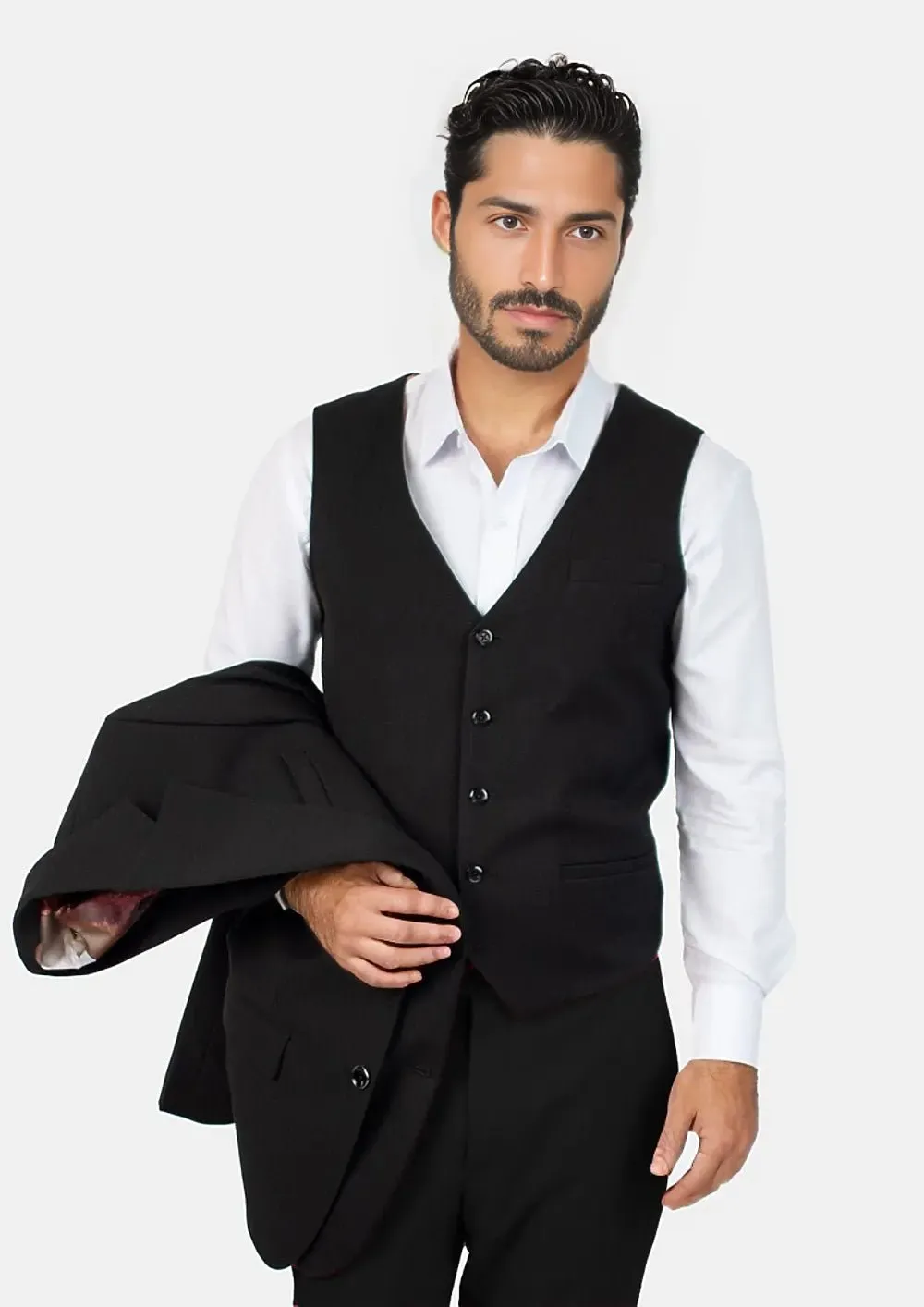 Jet Black Twill Vest