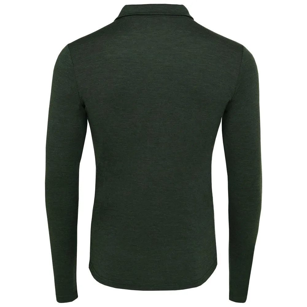 Mens Merino 200 Long Sleeve Polo Shirt (Forest/Green)