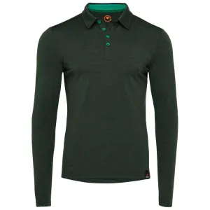 Mens Merino 200 Long Sleeve Polo Shirt (Forest/Green)