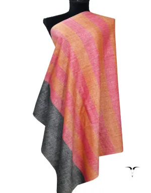 Pink and Black Striped Pashmina Shawl 7213