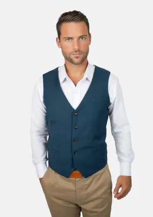 Prussian Teal Twill Vest