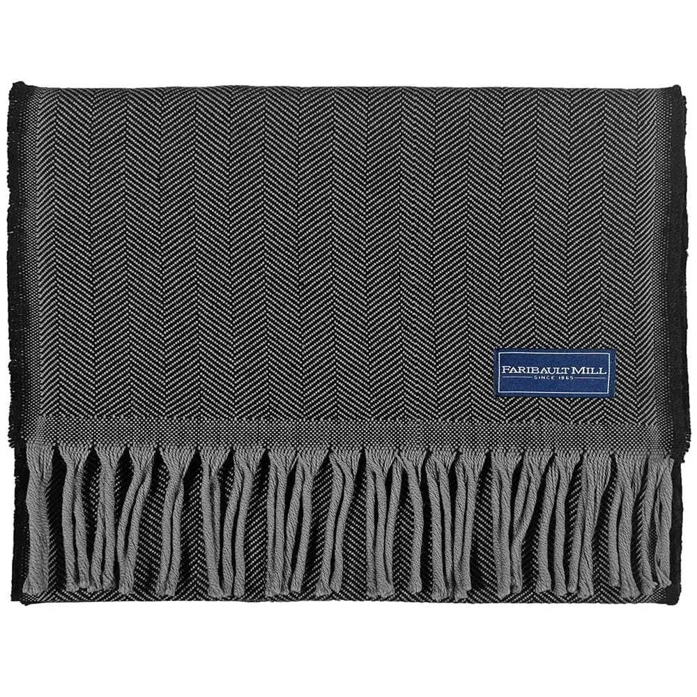 Solid Herringbone Wool Scarf